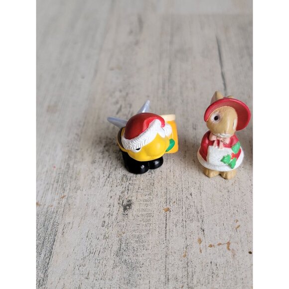 Hallmark merry Miniatures pig bee honey bunny set Xmas decor - Picture 2 of 6